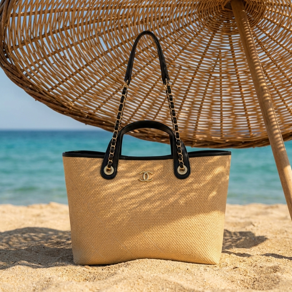Chanel – Луксозна дамска плажна чанта с несесер